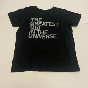 Kids Black graphic t shirt The Greatest Kid in the Universe Size Small